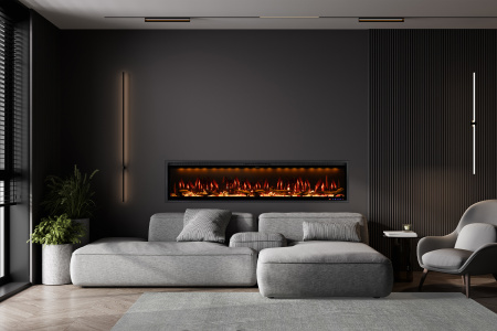 Линейный биокамин Mercury 42 LED RF